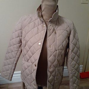 Vintage Lauren Ralph Lauren Sleek Patted Waist Length Tan Snap Jacket